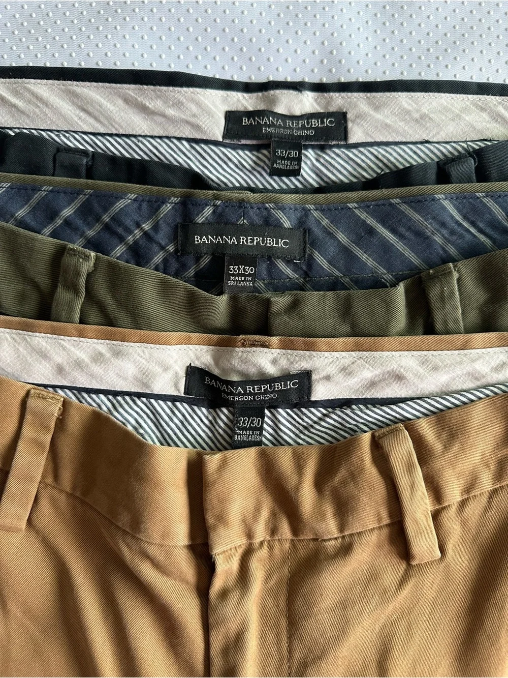 Banana Republic Men Classic Straight Fit Chinos - Brown, Olive, Black  Sz 33/30
